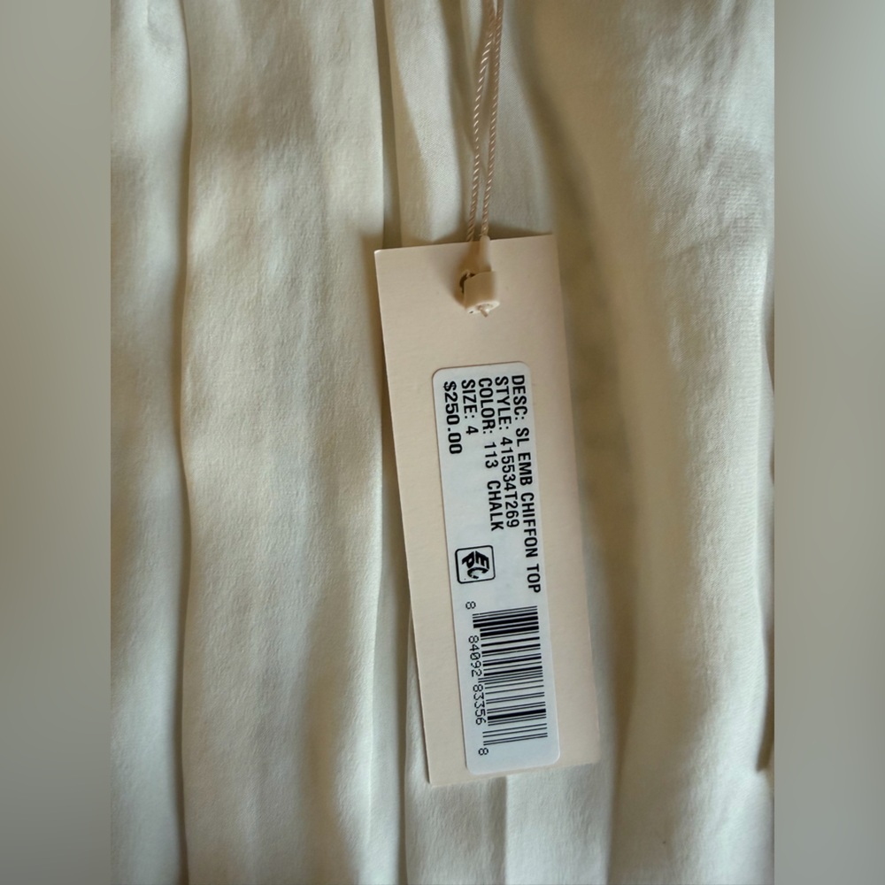 Rebecca Taylor 100% Silk Ivory Lace-Trim Sleeveless Dainty Size 4 Fairy NWT - Picture 5 of 10